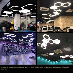 Lampes suspendues LED modernes hexagonales pour plafond, IP44, AC, décoration intérieure, boîtier en aluminium, lustre, lumière linéaire suspendue - Product Image 4