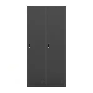 ตู้เก็บของเหล็ก2ประตูตู้เก็บของโลหะตู้เปลี่ยนเสื้อผ้าห้องยิมโรงเรียนพนักงานตู้เหล็ก