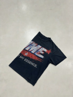 T-shirt Homme Vintage en Molleton Français avec Broderie de Paillettes Personnalisée, Col Rond, Coton Épais, Effet Délavé à l'Acide, Impression Sérigraphique, Coupe Boxy Courte avec Lettres