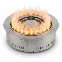 Cheminée extérieure moderne autoportante à atomisation de vapeur, télécommande, effet sonore de bois crépitant, cheminée ronde à vapeur d'eau