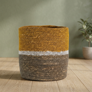 Durable Jute Seagrass <b>Basket</b> with Handles Versatile Organizer <b>for</b> Toys, Shoes, Plants, and <b>Bathroom</b> Essentials - Product Image 1