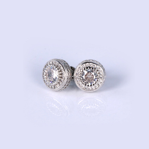 עגילי זירקון יהלום גיאומטריים אופנתיים לנשים וגברים, עגיל בודד יוקרתי טרנדי בסגנון היפ הופ - Product Image 1