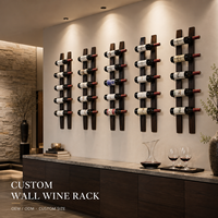 Porte-bouteilles mural en bois personnalisé, décoration murale rustique, solution de projet de cave à vin sur mesure OEM ODM