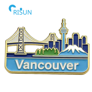 Cadeau souvenir personnalisé Canada Drapeau canadien Vancouver Aimant de réfrigérateur Épingle de revers Badge Broche Épingle <span class=keywords><strong>en</strong></span> émail personnalisée Vancouver - Product Image 3