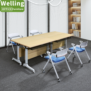 Mesa de sala de entrenamiento plegable moderna con tapa abatible para reunión de oficina, estudio, Conferencia Modular, mesa plegable para muebles escolares con ruedas - Product Image 4