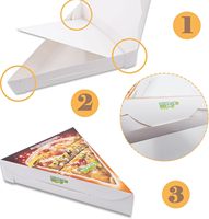 Mini boîte à pizza triangulaire, boîte d'emballage à emporter, carton blanc, emballage pour une seule part de pizza