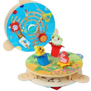 Jouet de labyrinthe miniature <span class=keywords><strong>en</strong></span> <span class=keywords><strong>bois</strong></span>, jeu de balle de labyrinthe, <span class=keywords><strong>casse</strong></span>-tête, sphère, globe, cadeaux pour enfants, jouet éducatif - Product Image 1