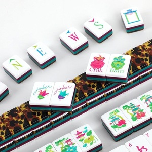 Juego de Mahjong Personalizado Estilo Americano, 160 Piezas, Color Azul Brisa Marina, Pintado a Mano en Acrílico, Plegable, Moderno y Lujoso, Set de Regalo - Product Image 5