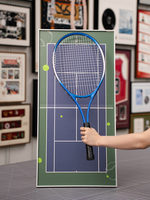 Marco de Fotos Personalizado Ludaye Hecho a Mano con Forma de Raqueta de Tenis de Madera Maciza, Impresión UV, Diseño Rectangular, Regalo de Wimbledon para Sala de Estar