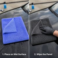 Serviette de lavage de voiture double face à poils longs et courts, sans peluches, durable, chiffon de séchage, vente en gros, logo personnalisé