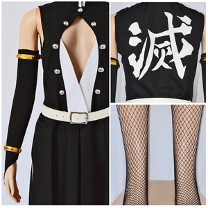 Costume de cosplay pour femme Demon Slayer Uzui Tengen, robe noire en polyester, uniforme d'anime, tenue de Sound Hashira - Product Image 5