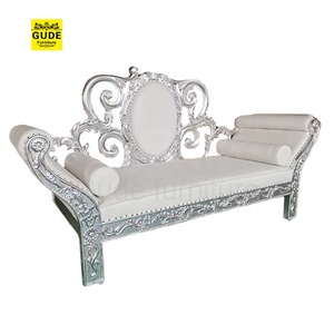 Blanco plata Color boda <span class=keywords><strong>eventos</strong></span> combinar forma <span class=keywords><strong>de</strong></span> corazón doble asiento Rey reina trono <span class=keywords><strong>sillas</strong></span> - Product Image 6