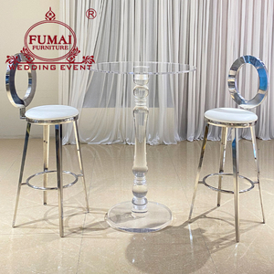 Elegant Wedding Design Clear Acrylic Bar Height <b>Table</b> and Chairs - Product Image 1