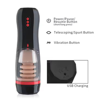 Teleskopischer Masturbationsbecher Sexspielzeug für Männer Realistischer Automatischer Masturbationsbecher Vaginaler Vibrator