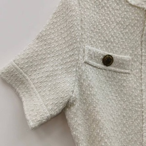 OUDINA <span class=keywords><strong>Abito</strong></span> Midi in <span class=keywords><strong>Tweed</strong></span> Personalizzato all'Ingrosso con Elegante Collo Tondo, Cerniera e Pieghe per Donne - Product Image 3