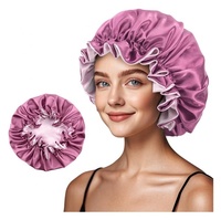 Bonnet de Douche en Dentelle Volantée Double Couche Ajustable de Haute Qualité, 100% Polyester, Impression Numérique Toutes Saisons, Vente en Gros