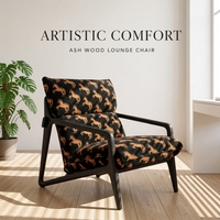 Fauteuil individuel en tissu personnalisé OEM/ODM, cadre en bois de frêne massif, style Mid-Century Modern, pour salon et maison - Vente chaude