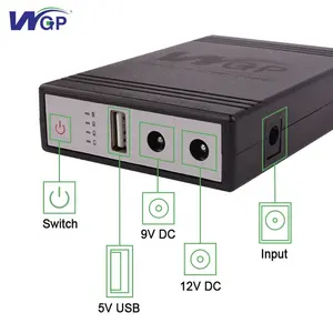 WGP ODM OEM Mehrere Funktionen DC USB-Batterie kasten Backup 5V 9V 12V Mini-USV-Power bank für WiFi-Router-Modem kamera Mobiltelefon