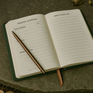Green Prayer Journal A5 Faux Leather Debossed Cross Christian Devotional Notebook Ribbon <b>Bookmark</b> Sewing Gift Daily Bible Study - Product Image 3