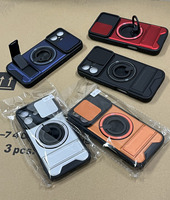 Coques de téléphone en gros pour iPhone 18 17 16 15 14 13 12 11 Pro Max avec support anneau, béquille et protection coulissante pour objectif d'appareil photo, antichoc