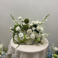 Bouquet de roses en cascade vert et blanc, arrangement floral en soie pour mariage, table, maison, fête