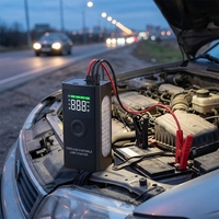 Démarreur de voiture portable 5000A à courant de crête, compresseur d'air 150 PSI, gonfleur de pneus sans fil 16V, booster de batterie d'urgence USB-C