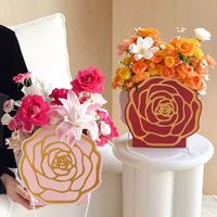 JOYWOOD Camellia kotak Jinjing bambu mutiara untuk pengaturan bunga mawar 3D bunga untuk Hari Valentine kotak hadiah Hari Ibu