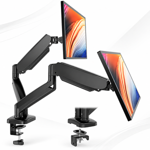<b>Dual</b> <b>Monitor</b> Arm Gas Spring Desk <b>Mount</b> Adjustable Height Swivel VESA Bracket with Clamp Grommet Base for 13 to 32 Inch - Product Image 1