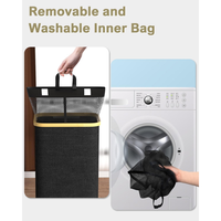 Panier à linge de 65 L avec couvercle, panier à linge étroit et petit pour les vêtements sales, panier de rangement pour le linge pour la chambre à coucher