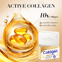 SADOER Savon Artisanal Naturel Bio Éclaircissant pour la Peau au Collagène, Nettoyant Visage et Corps, Blanchissant