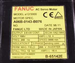 Motor FANUC Original A06B-0143-B076 AC, 100% Probado, Envío Rápido, en Stock - Product Image 2