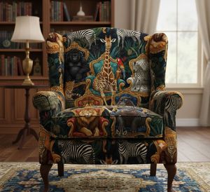 Tissu d'ameublement imprimé à motifs d'animaux sauvages, vendu au mètre, motif fantaisie pour canapé - Product Image 1