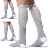 Chaussettes de compression tricotées pour le sport, la course à pied, le fitness, l'équitation - Chaussettes longues élastiques professionnelles pour mollets