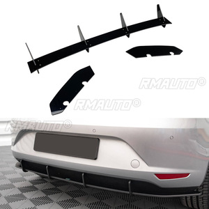 Difusor de Parachoques Trasero Negro Brillante para Coche, Alerón Protector de Parachoques Trasero para SEAT Leon Hatchback MK3 2013-2016 - Product Image 6