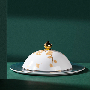 Placa de cerámica de 11 pulgadas con tapa para Star Hotel Vip Room, conjunto de placa de porcelana de hueso de lujo, gran oferta - Product Image 1