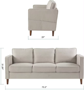 Mobili da soggiorno moderni stili semplici contemporanei reclinabili in tessuto di lino <span class=keywords><strong>bianco</strong></span> antimacchia divano componibile a tre posti - Product Image 4