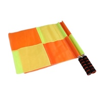 2 drapeaux d'arbitre de football (paire) pour les matchs de football mondial, drapeaux de juge de touche en polyester et coton, drapeau de signalisation pour arbitre