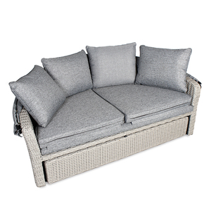 เตียงอาบแดดหวายหรูหราทันสมัย โครงอะลูมิเนียม พร้อมหลังคา สำหรับใช้พักผ่อนกลางแจ้งในสวน โรงแรม - Product Image 3