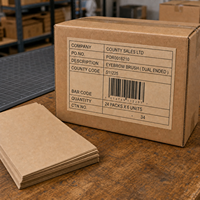 Étiquettes en papier kraft autocollantes imprimées sur mesure pour boîtes d'expédition, cartons, marquage d'adresses, codes-barres, logistique et utilisation en entrepôt