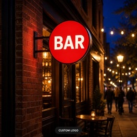 Fabricant de panneaux publicitaires lumineux LED pour extérieur, boîte à lumière LED ronde, panneau publicitaire lumineux LED pour bar