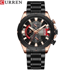 นาฬิกา CURREN 8401 สำหรับผู้ชาย แบรนด์ดัง หรูหรา สไตล์ลำลอง สายเหล็ก ควอตซ์ ธุรกิจ กีฬา กันน้ำ แสดงวันที่ โครโนกราฟ Reloj Hombre - Product Image 1
