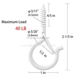 Metal <strong>Q</strong> Hanger Ceiling <strong>Hooks</strong> Cup Eye <strong>Hooks</strong> With Safety Buckle 2.2 Inches Screw <strong>Hooks</strong> for Outdoor String Lights - Product Image 2