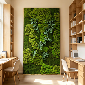 Arte de Pared de Musgo Preservado Cuadrado Personalizado con Luces LED, Marco de Musgo Natural para Vestíbulo Corporativo y Spa, Decoración para el Día de San Valentín - Product Image 3