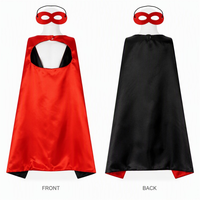 Ensemble cape et masque de super-héros pour enfants, cape réversible en satin avec masque pour les yeux, 6 couleurs, déguisement pour garçons et filles, anniversaire