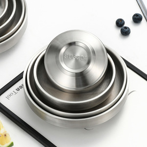 Plato Coreano para Kimchi, Cuenco para Cocinar, Platos Planos y Gruesos de Acero Inoxidable 304, Platos para Sazonar, <span class=keywords><strong>Vajilla</strong></span> de Doble Capa para Cocina - Product Image 5