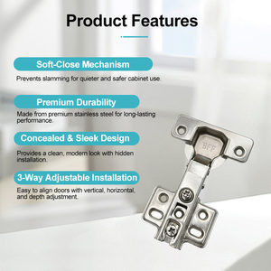 <span class=keywords><strong>Bisagras</strong></span> Ocultas Ajustables <span class=keywords><strong>de</strong></span> Fábrica Directa, Resistentes a la Corrosión, para <span class=keywords><strong>Puertas</strong></span> <span class=keywords><strong>de</strong></span> Armario con Cierre Suave - Product Image 6