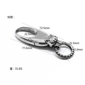 Yunnique – porte-clés tête de loup en acier inoxydable, breloques en forme d'animal, accessoire cadeau unisexe - Product Image 4