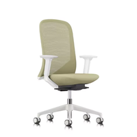 Chaise de bureau ergonomique en maille bleue avec support lombaire réglable et base pivotante pour espace de travail commercial, salle de conférence