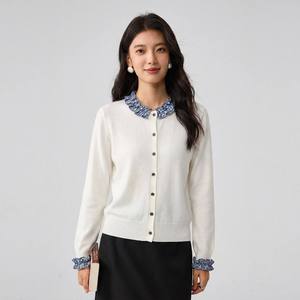 <span class=keywords><strong>Cardigan</strong></span> da Donna in Misto Lana Multicolore a Maniche Lunghe, Casual, Morbido, Traspirante e Leggero per Primavera Estate - Product Image 1