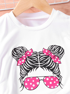 طقم ملابس صيفي للبنات الصغار والرضع من قطعتين مكون من قميص وبنطلون لعام 2023، مناسب لعمر 6-7 سنوات - Product Image 6